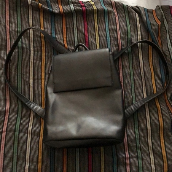 Kimchi Blue Handbags - Kimchi Blue Black Leather Backpack